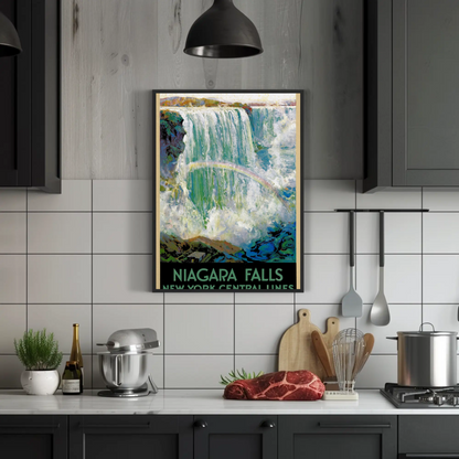 Niagara Falls New York Central Lines Vintage Poster