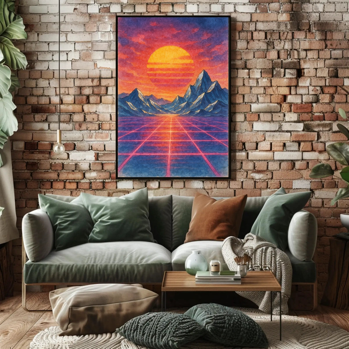 Retro-Futuristic Neon Synthwave Poster with Sci-Fi Aesthetic