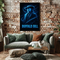 Buffalo Bill Neon Cowboy Pop Culture Poster
