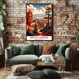 Bryce Canyon Illustrated Print: Stunning National Park Poster