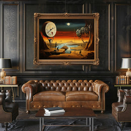 Surreal Desert Timepiece: Abstract or Artistic Poster