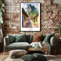 Guatapé Village Watercolor Travel Poster PosterGoat