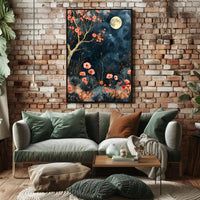 Dreamy Enchanted Garden Under Moonlit Sky Poster