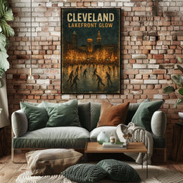 Cleveland Lakefront Glow Poster