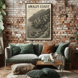 Amalfi Coast Poster Wall Art Travel Print 18x24 Seaside