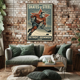 Skates of Steel Detroit Ironmen 1949 Poster