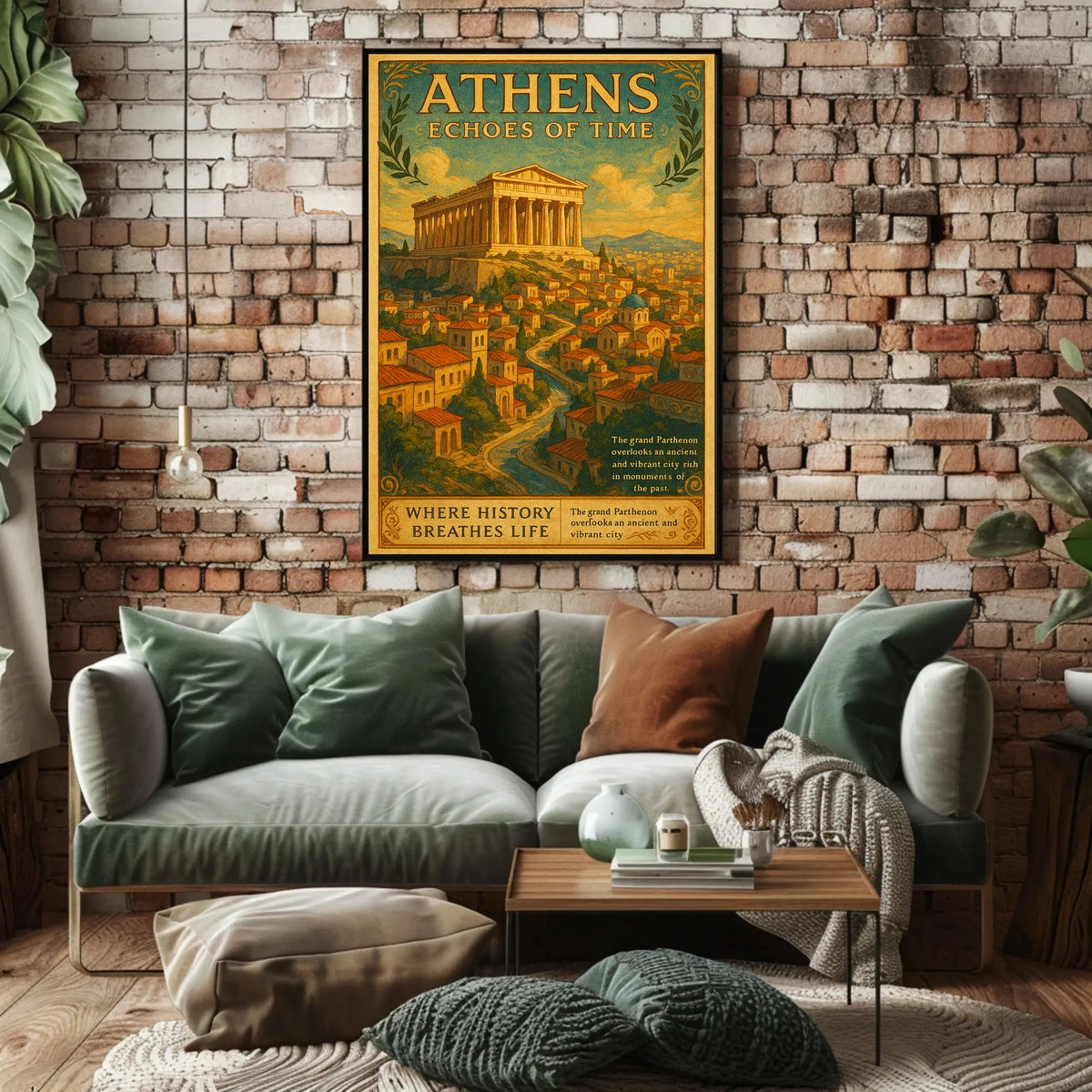 Parthenon Vintage Travel Poster: Timeless Greek Heritage