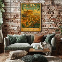 Parthenon Vintage Travel Poster: Timeless Greek Heritage