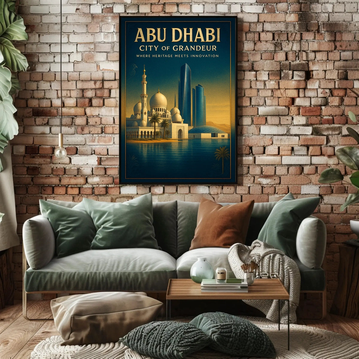 Abu Dhabi's Iconic Landmarks in Urban Cityscape Poster