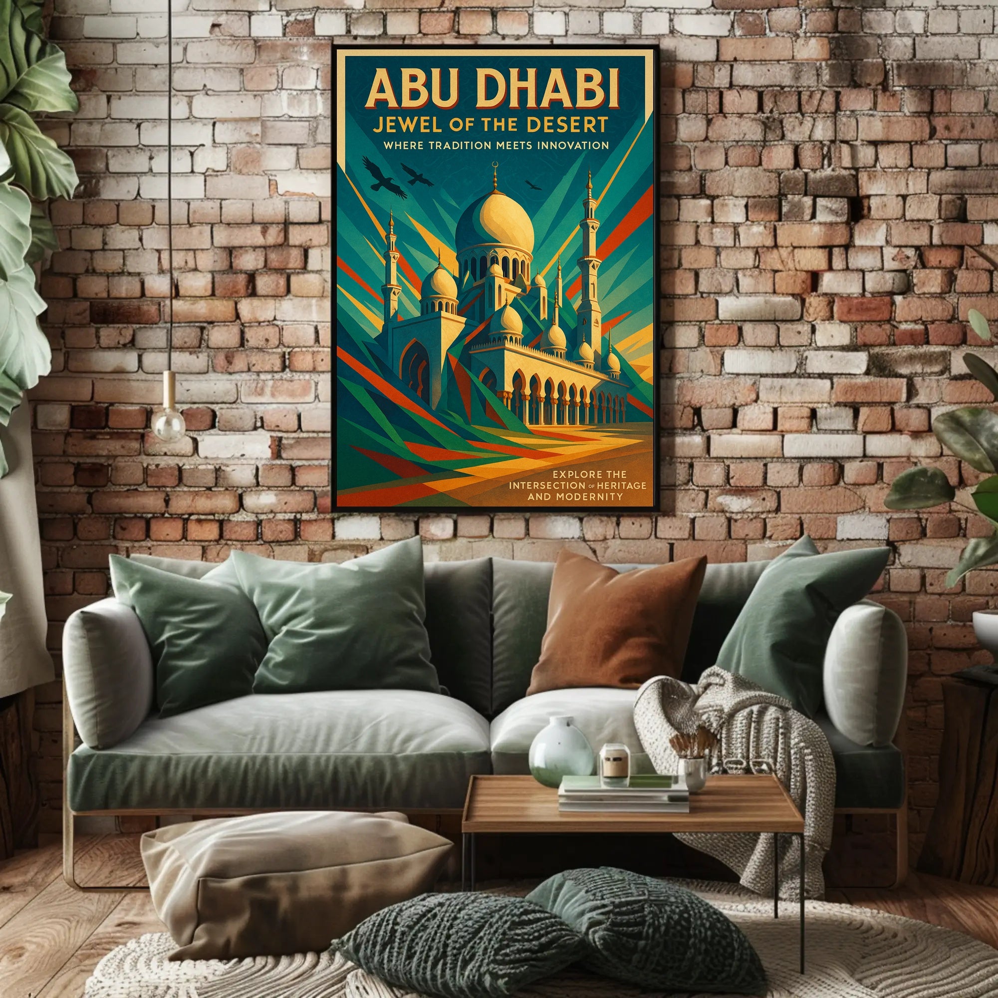 Abu Dhabi Jewel Desert Cityscape Travel Poster