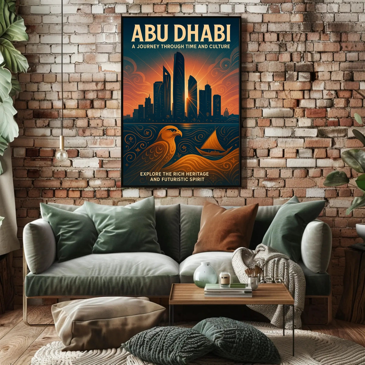Abu Dhabi Skyline Art Futuristic Cityscape Travel Poster