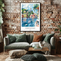 Portofino Harbor Poster PosterGoat