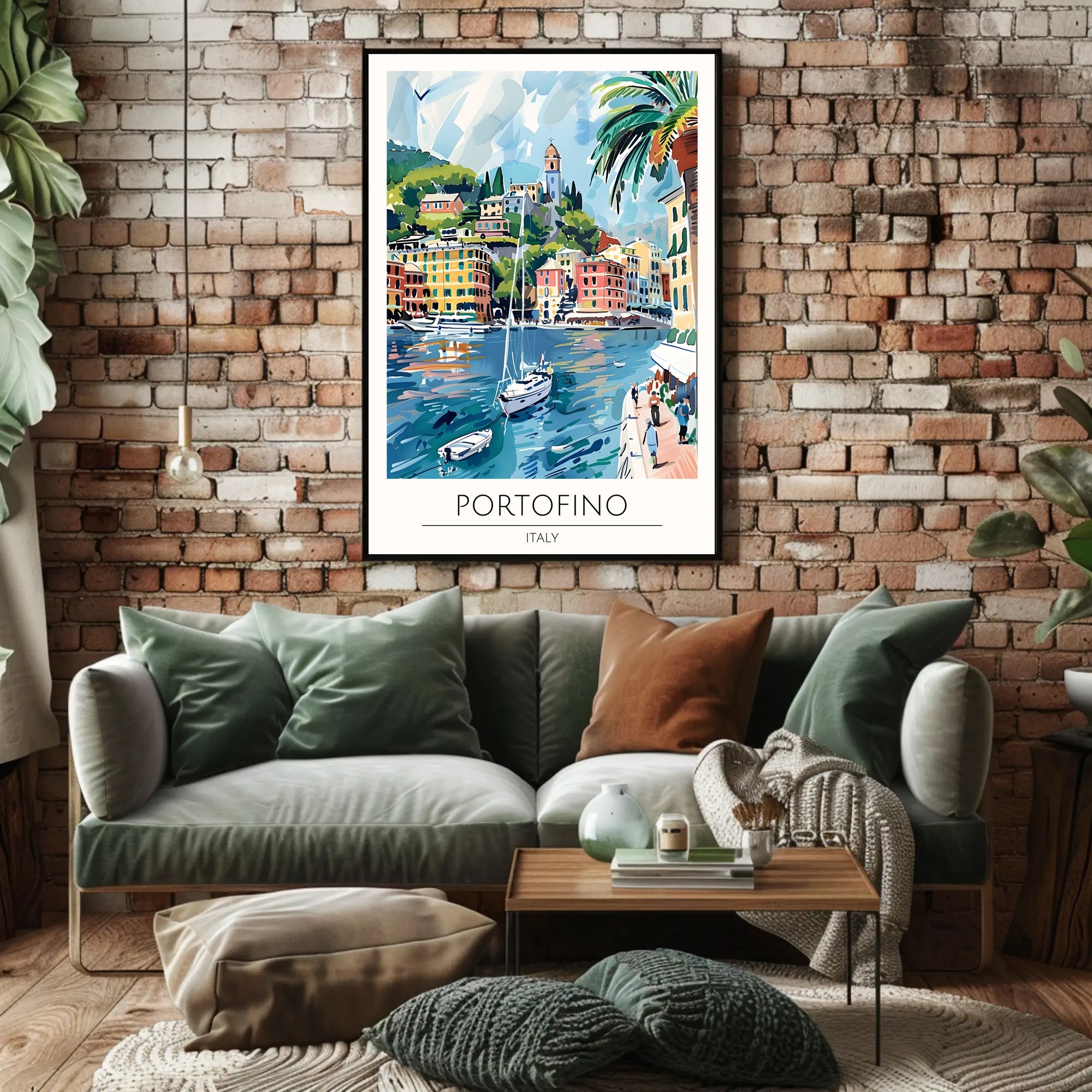 Portofino Harbor Poster PosterGoat