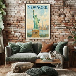 New York Iconic Landmarks Poster