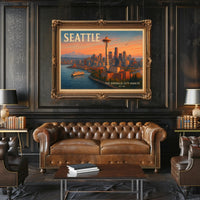Welcome to Seattle Travel Poster Art Print