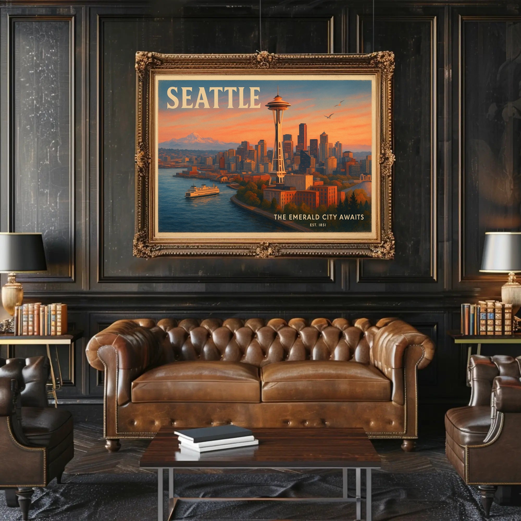 Welcome to Seattle Travel Poster Art Print