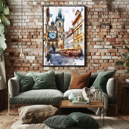 Czech Republic Prague Astronomical Clock Square Poster