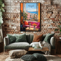 Napoli Scenic View from Open Window Poster
