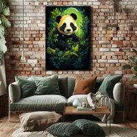 Panda Cub in Lush Greenery Poster Art