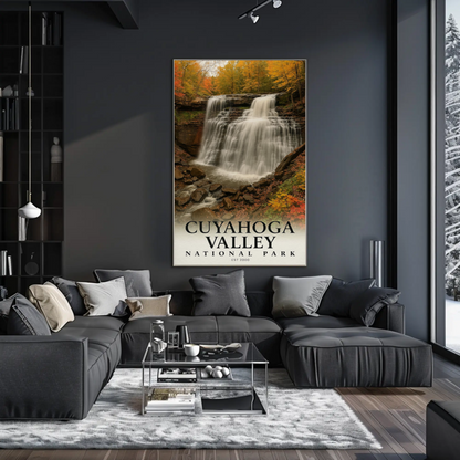 Cuyahoga Valley National Park Autumn Falls Travel Poster