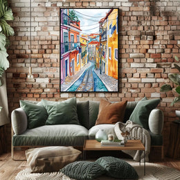 Portugal Lisbon Alfama Street View Cityscape Poster