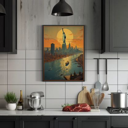 Statue of Liberty at Sunset Poster