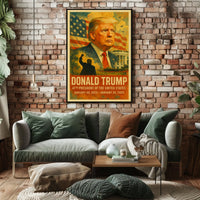 Donald Trump 47th President of the United States Layered Digital Collage Poster