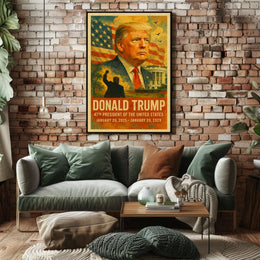 Donald Trump 47th President of the United States Layered Digital Collage Poster