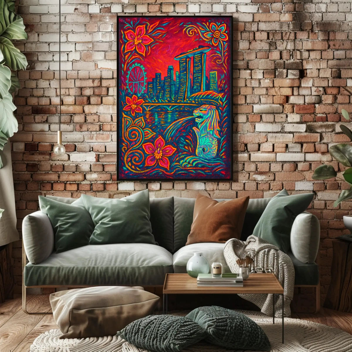 Vibrant Singapore Skyline Poster