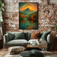 Vermont Landscape Autumn Foliage Mountain Poster