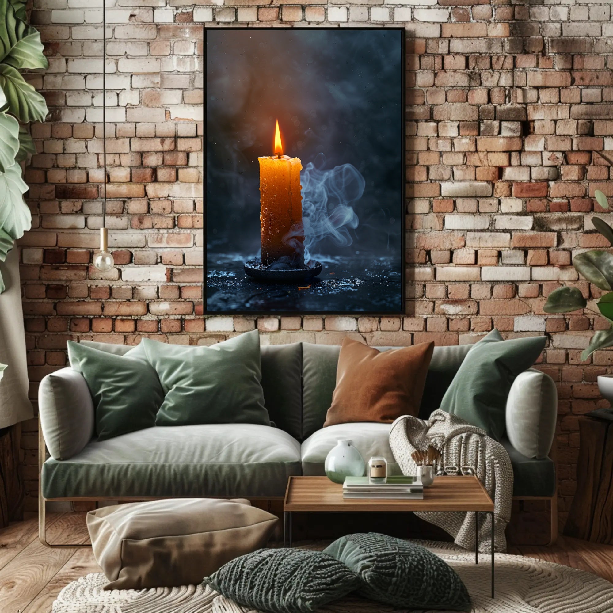 Photorealistic Burning Candle Travel Poster Wall Art PosterGoat