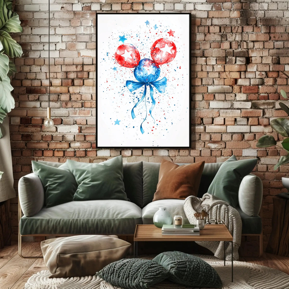 Watercolor Balloon Dog Artwork in Pastel Bouquet Poster