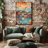 Helsinki Autumn Cityscape: Urban or Cityscape Poster