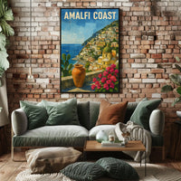 Amalfi Coast Poster 18x24 Coastal Wall Art Decor Vibe