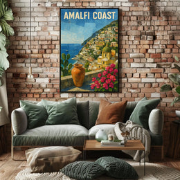 Amalfi Coast Poster 18x24 Coastal Wall Art Decor Vibe