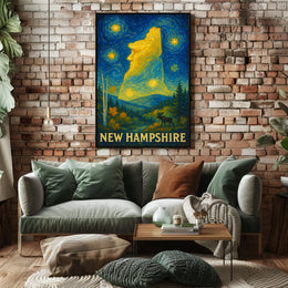 New Hampshire Tranquil Wilderness Landscape Artistic Poster