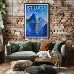 St. LuciaS Vibrant Landscape Poster