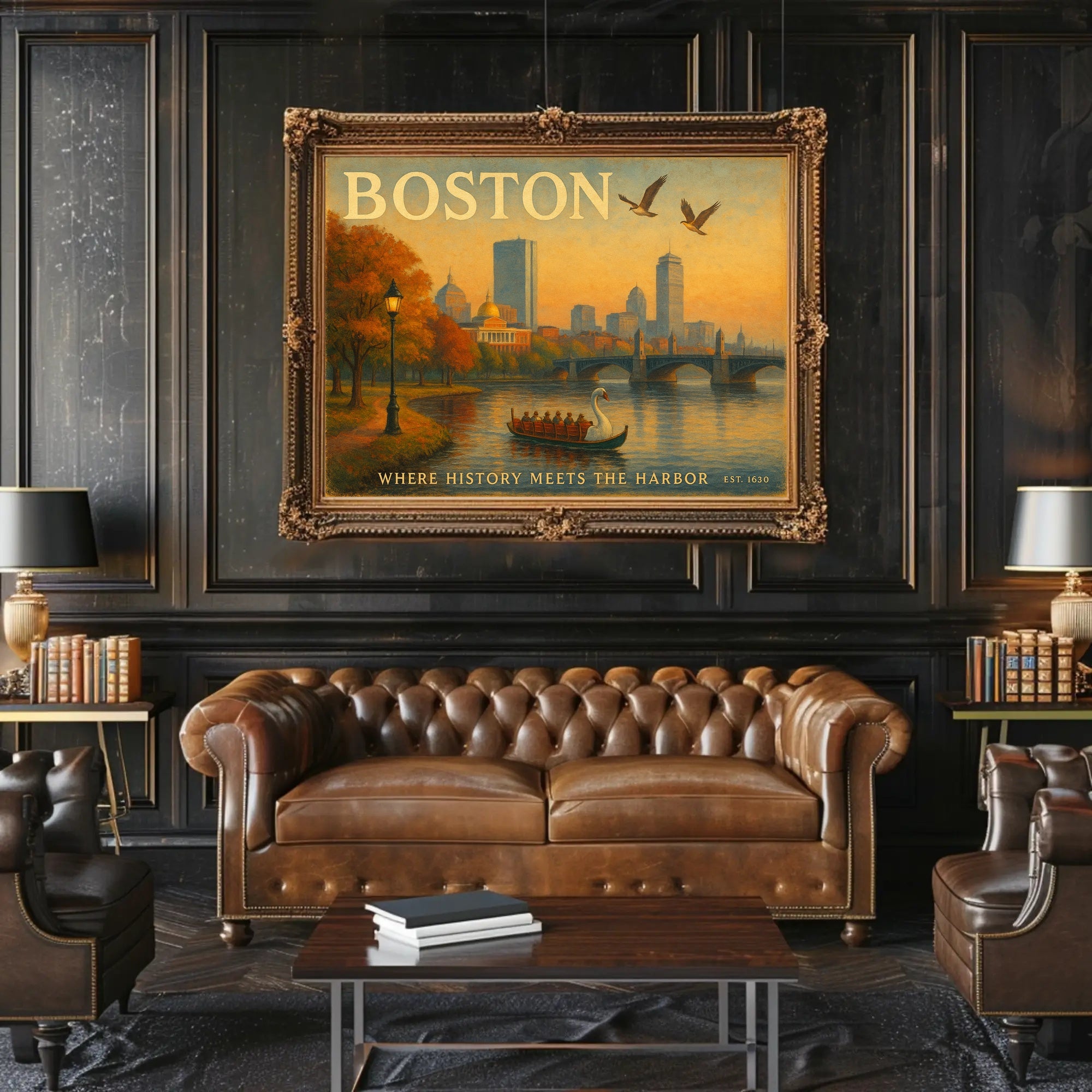 Boston Scenic Charm Travel Poster Wall Art