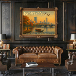 Boston Scenic Charm Travel Poster Wall Art