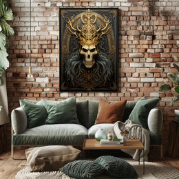 Ornate Skull Emblem Poster