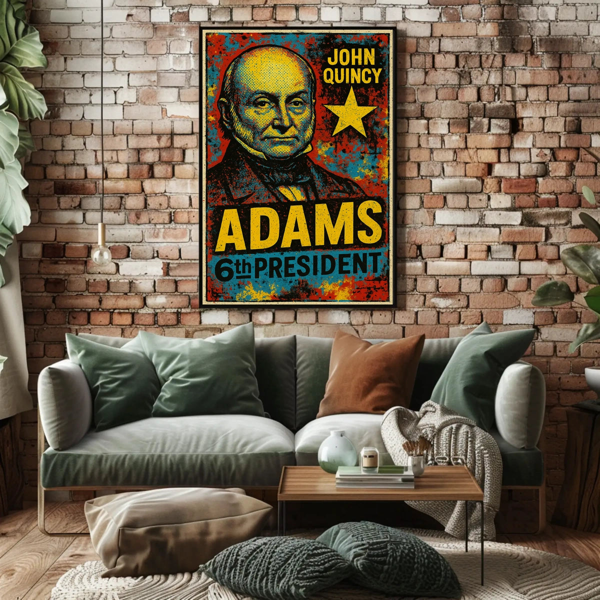 John Quincy Adams 6th President of the United States Graffiti Pop Art Poster