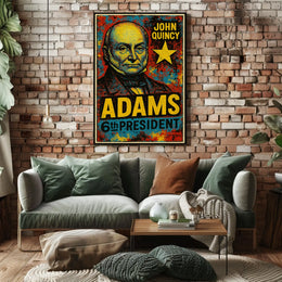 John Quincy Adams 6th President of the United States Graffiti Pop Art Poster
