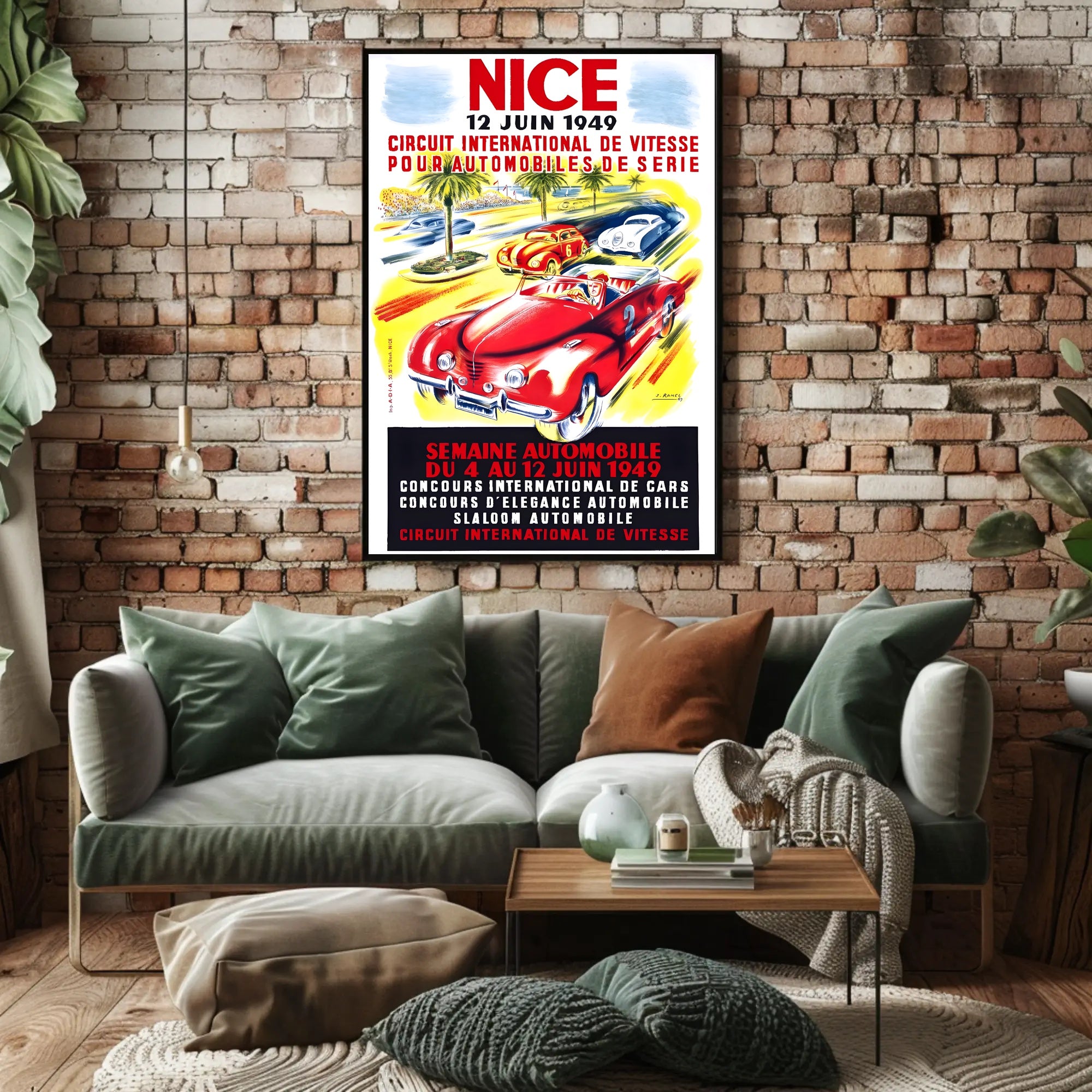 1949 Nice Automobile Week Travel Poster Art Print