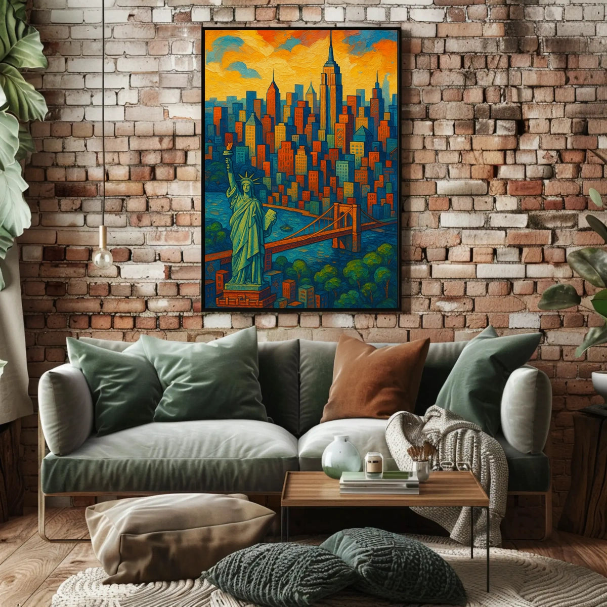 New York City Skyline Poster Vibrant Modern Wall Art