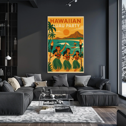 Hawaiian Luau Party Beach Dancers Poster Poster