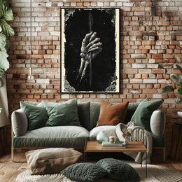 Eerie Dark Skeleton Hand with Arrow Art Print Poster