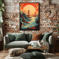 Golden Gate Bridge Dynamic Landscape Travel Poster