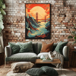 Golden Gate Bridge Dynamic Landscape Travel Poster