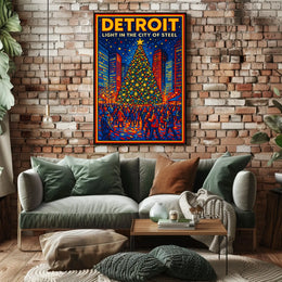 Detroit Light In The City Of Steel Poster