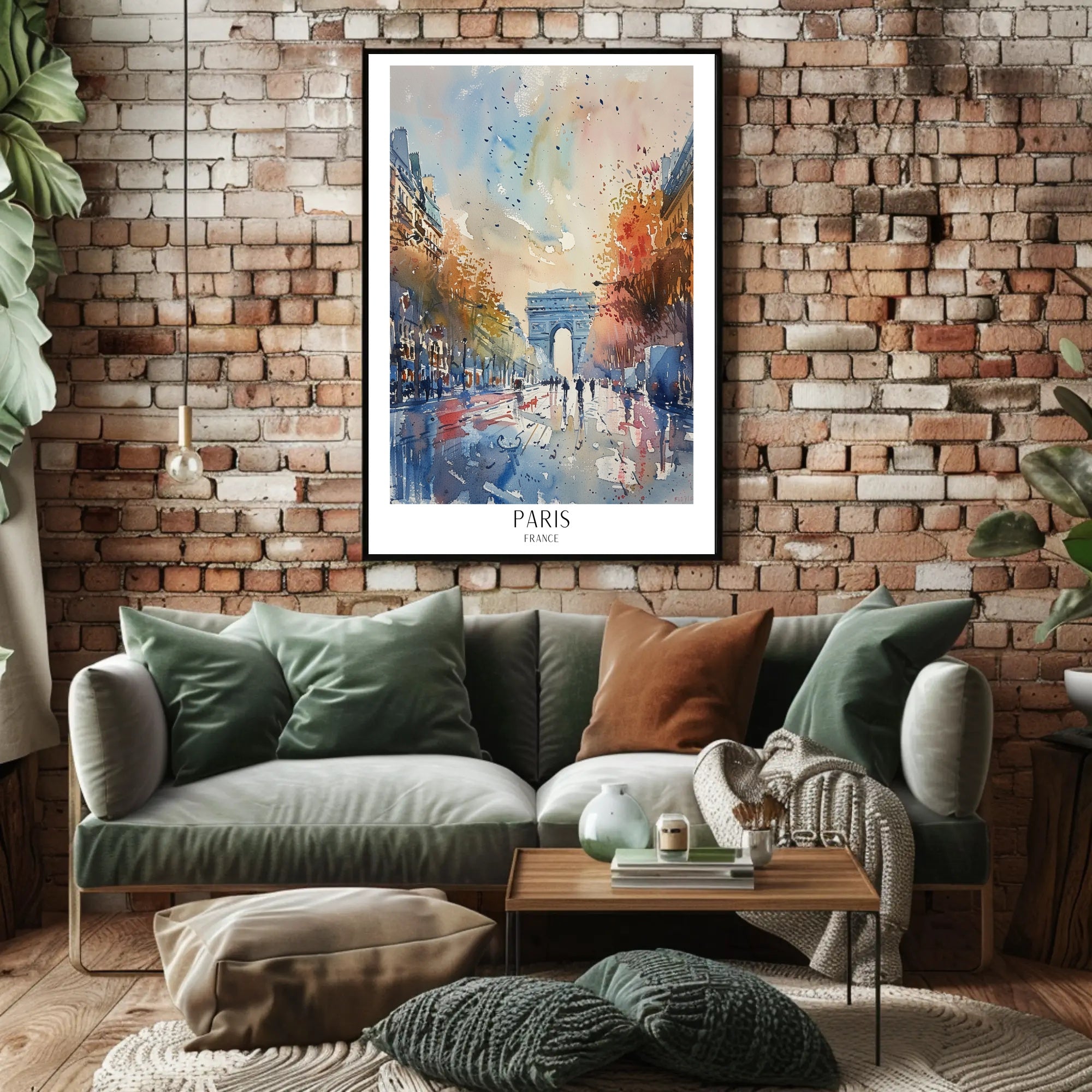 Paris Arc de Triomphe Impressionistic Watercolor Urban or Cityscape Poster PosterGoat